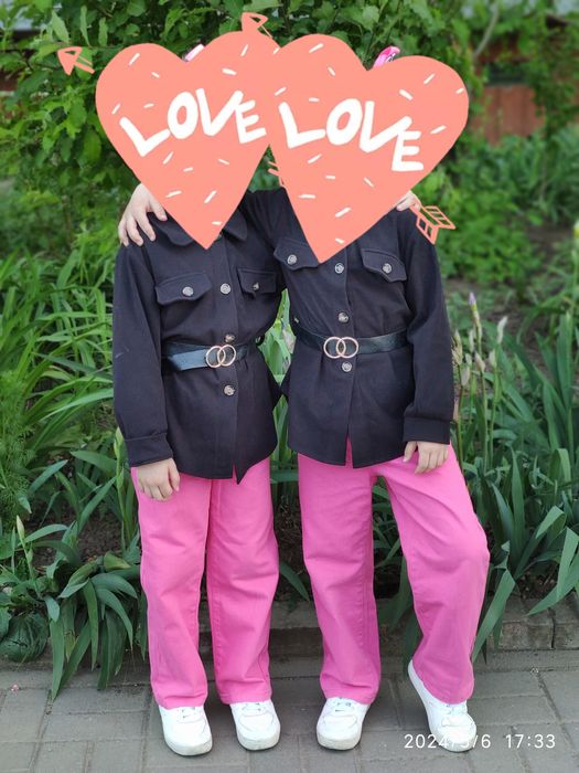 Рубашка флісова для двійні близнюків