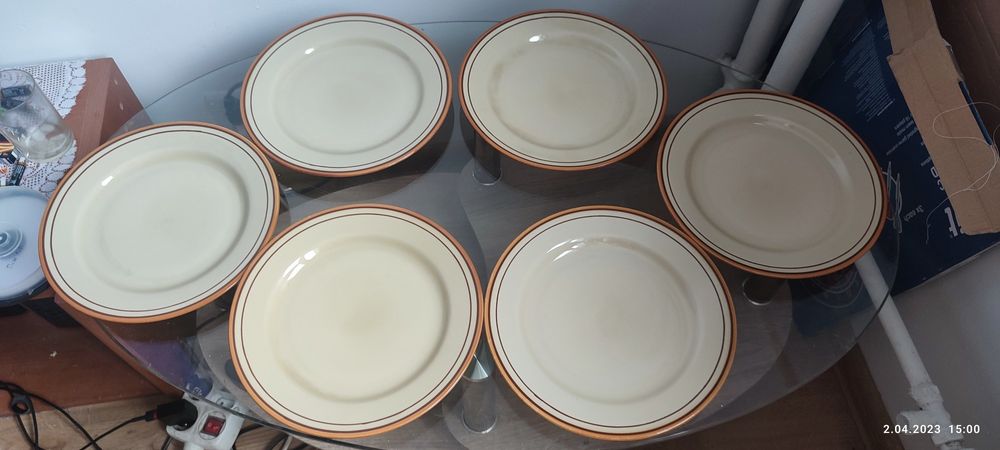 Talerze płaskie Tułowice 24,2cm.6szt.PRL.Na terenie W-wa mogę podrzuci