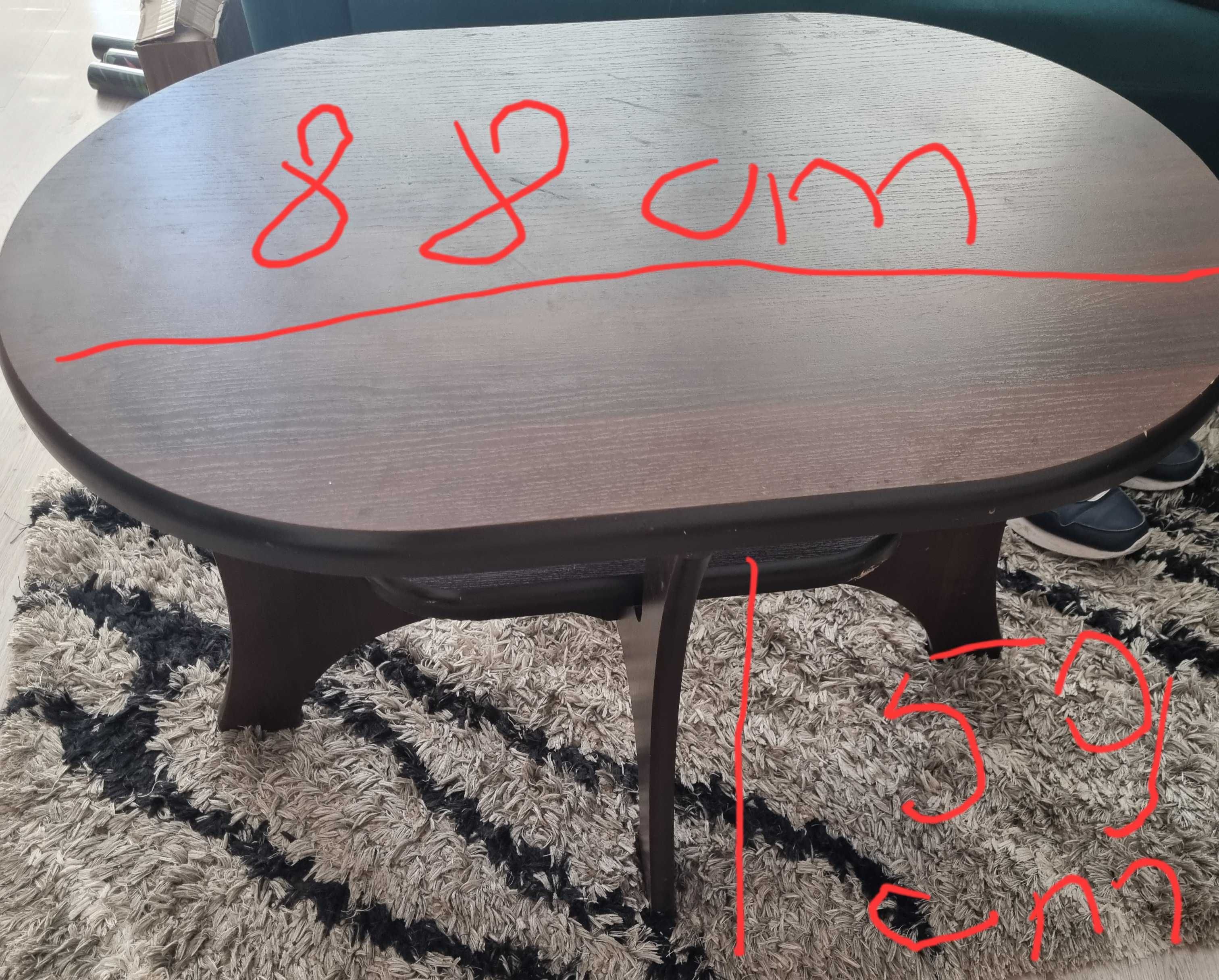 Ciemny dąb ława pokojowa