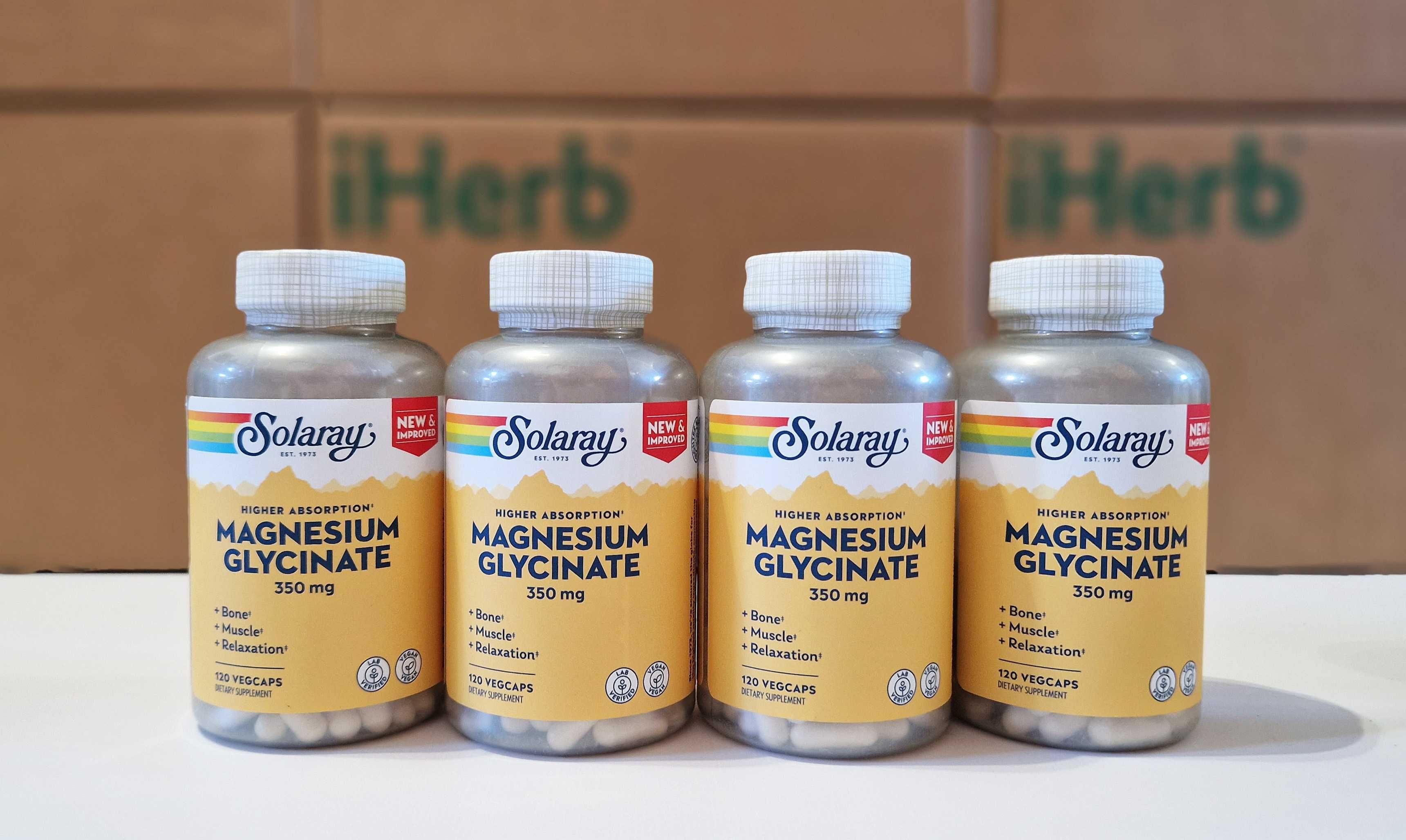 Магний глицинат Solaray, 350 мг, 120 и 240 капсул. Magnesium Glycinate