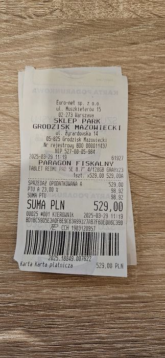 Tablet Xiaomi Redmi Pad Se 8.7 4/128gb  1,5 Gwarancji.