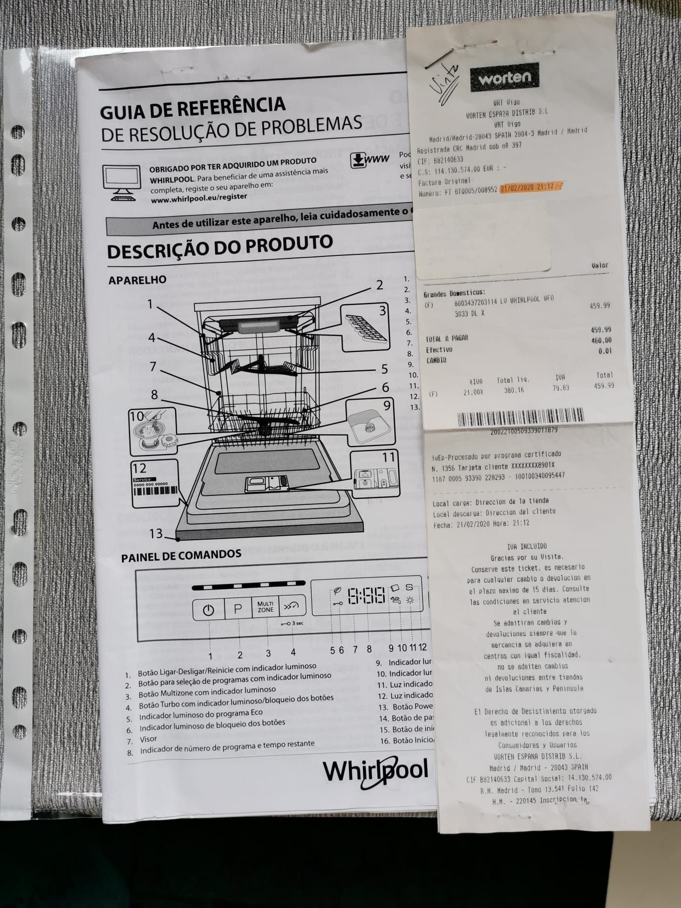 Máquina Lavar loiça whirlpool