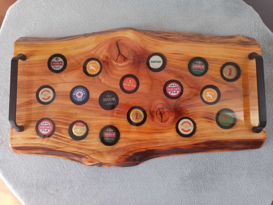 Taca Deska Do Serwowania Lite Drewno Z Żywicą