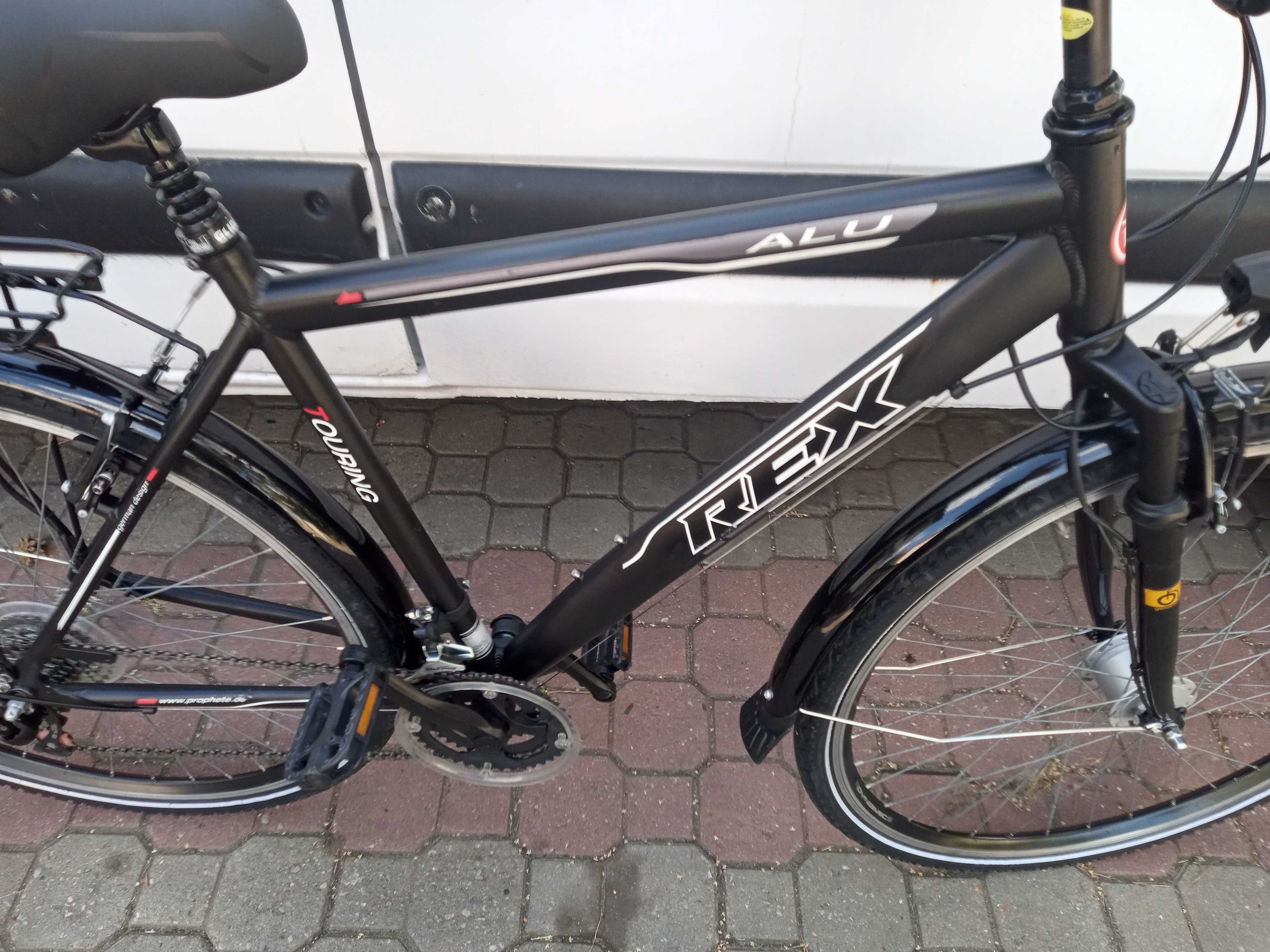 Rower męski trekking  alu-REX , dynamo w kole, przerzutki