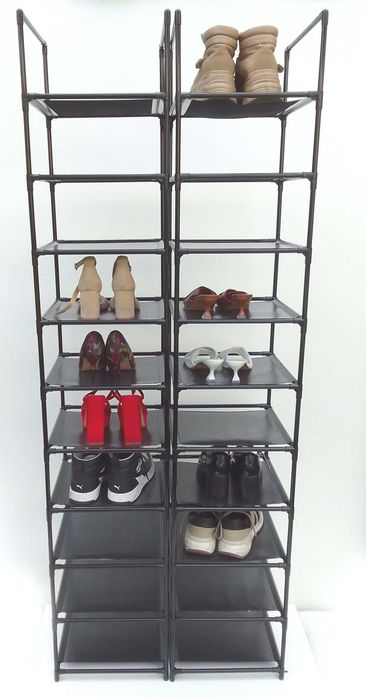 2 sztuki czarny regał lekki modułowy stojak na buty organizer półka