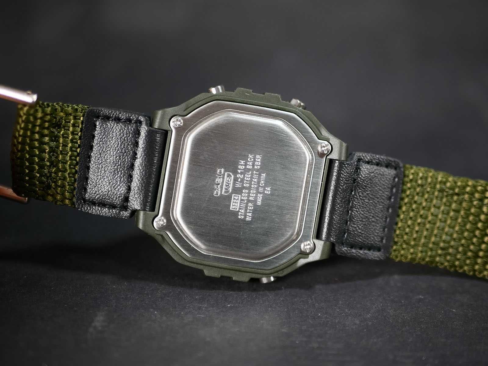 Часы Casio W-218HB-3AV Green Military с нейлоновым ремешком