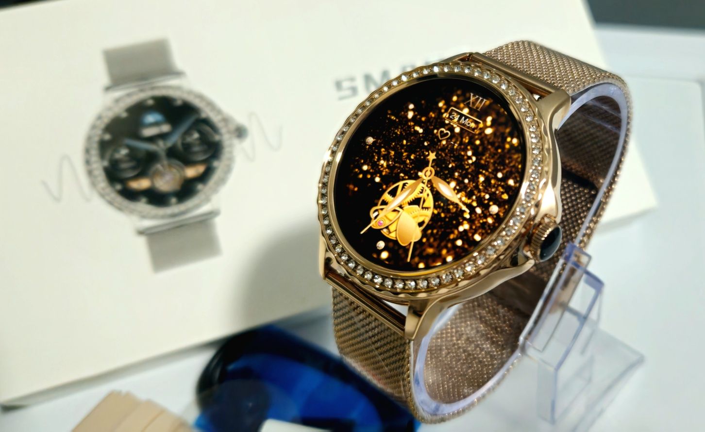 Smartwatch damski złoty bransoleta pasek