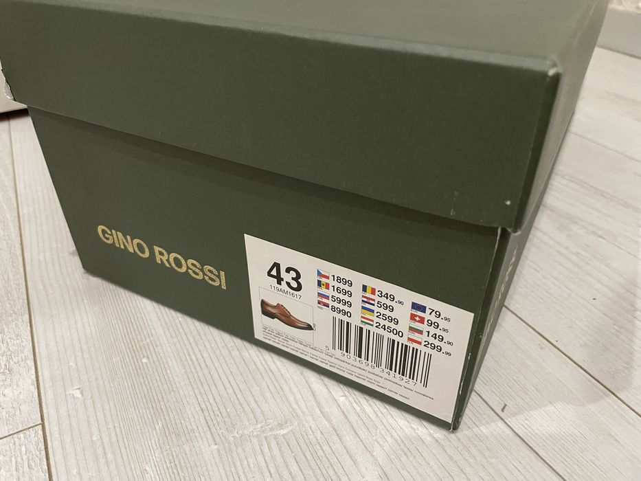 Półbuty buty eleganckie męskie brązowe Gino Rossi 43/44