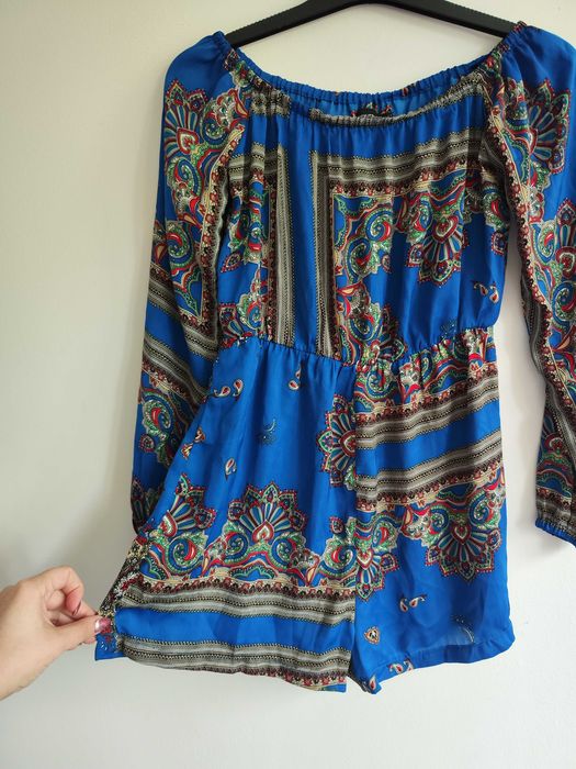 Kombinezon w stylu boho Prettylittlething S Ala Satyna