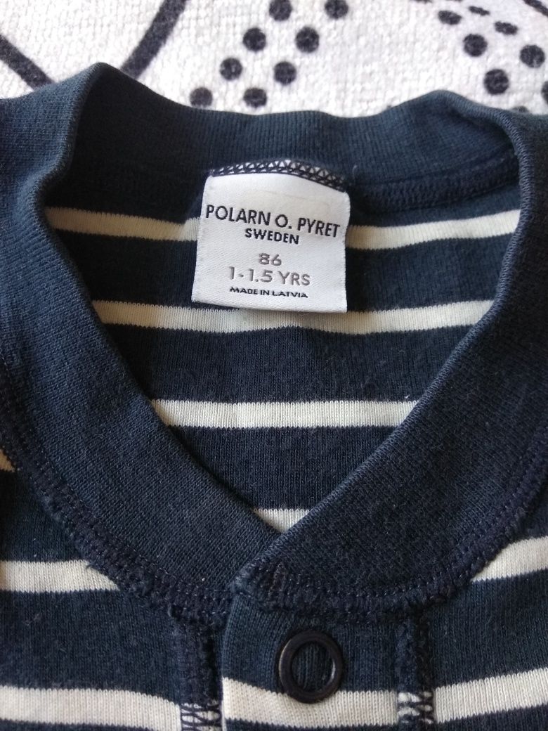 Pajacyk kombinezon rampers w paski 86 Polarn O. Pyret