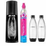 Saturator SodaStream Terra – czarny, z 2 butelkami 1L i nabojem CO₂