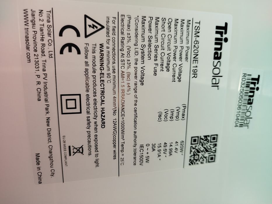 Сонячні панелі Trina solar 625 Вт