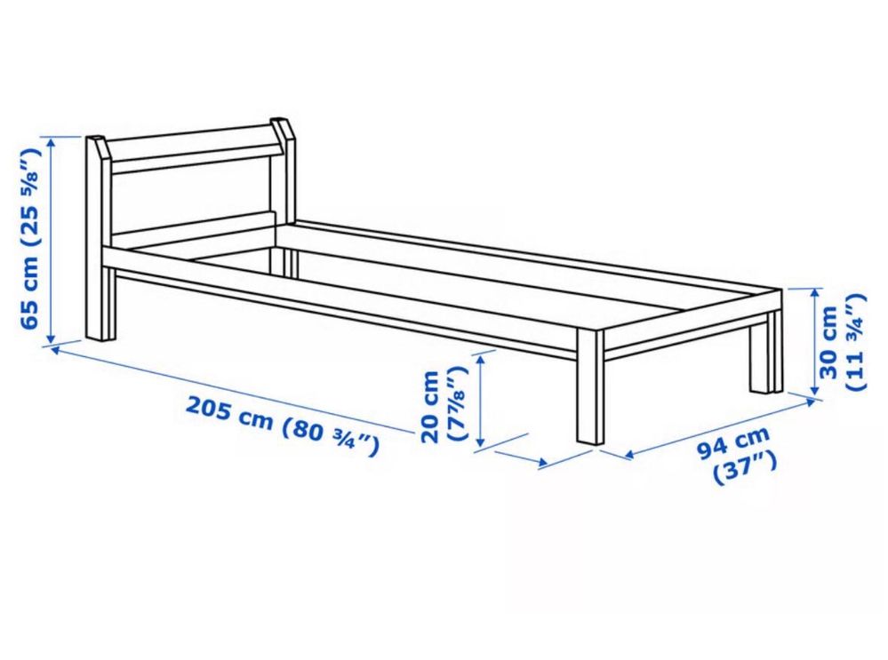 Cama de Solteiro com estrado e colchão Ikea