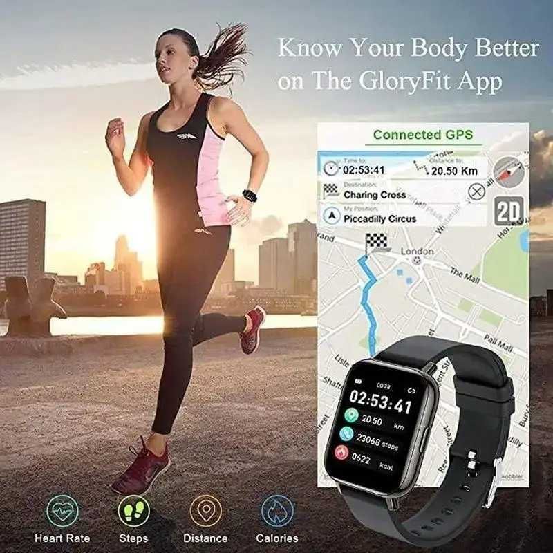 Розумний годинник Glory Fit з трекером здоров'я IP68 (iOS та Android)