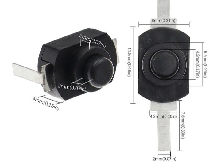 Кнопка для ліхтарика 1208YD з фіксацією ON-OFF 1A 30VDC
До 15