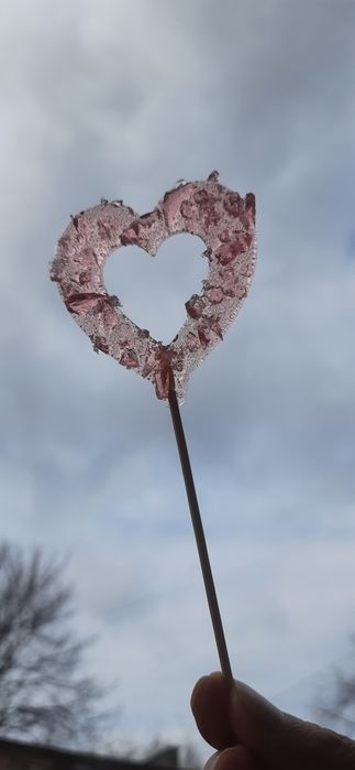 Льодяники, цукерки у вигляді серця, декор для торта