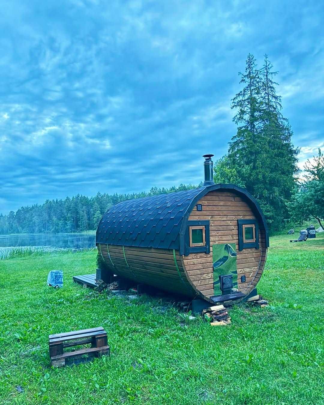 Sauna Beczka Ogrodowa 2х2 m Fińska Ruska Bania z Piecem - Producent