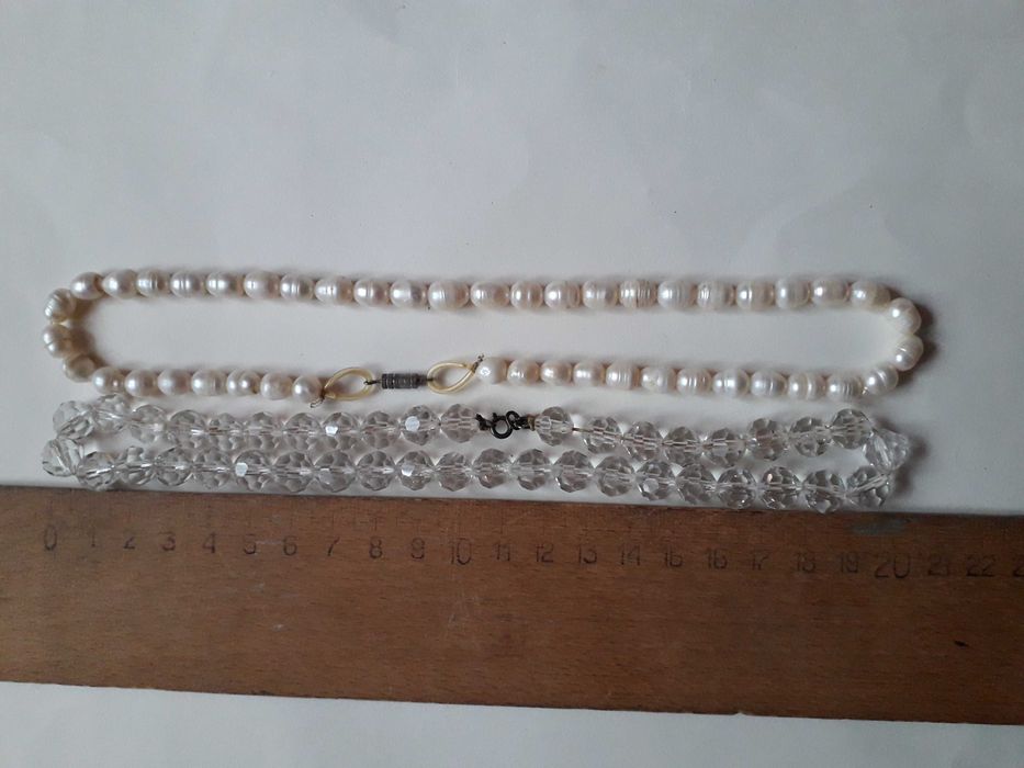 речной жемчуг бусы (крупные) чешское стекло.бижутерия 70-х