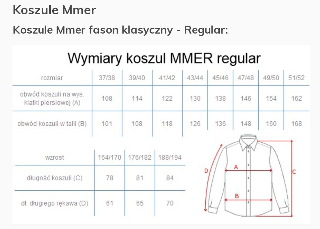 Nowa koszula męska długi rękaw Modini prestige r.46 wz. 188/194