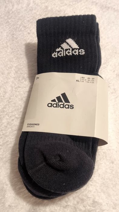 Skarpetki dziecięce Adidas Cushioned Amorti czarne 3 pary r. 25-27