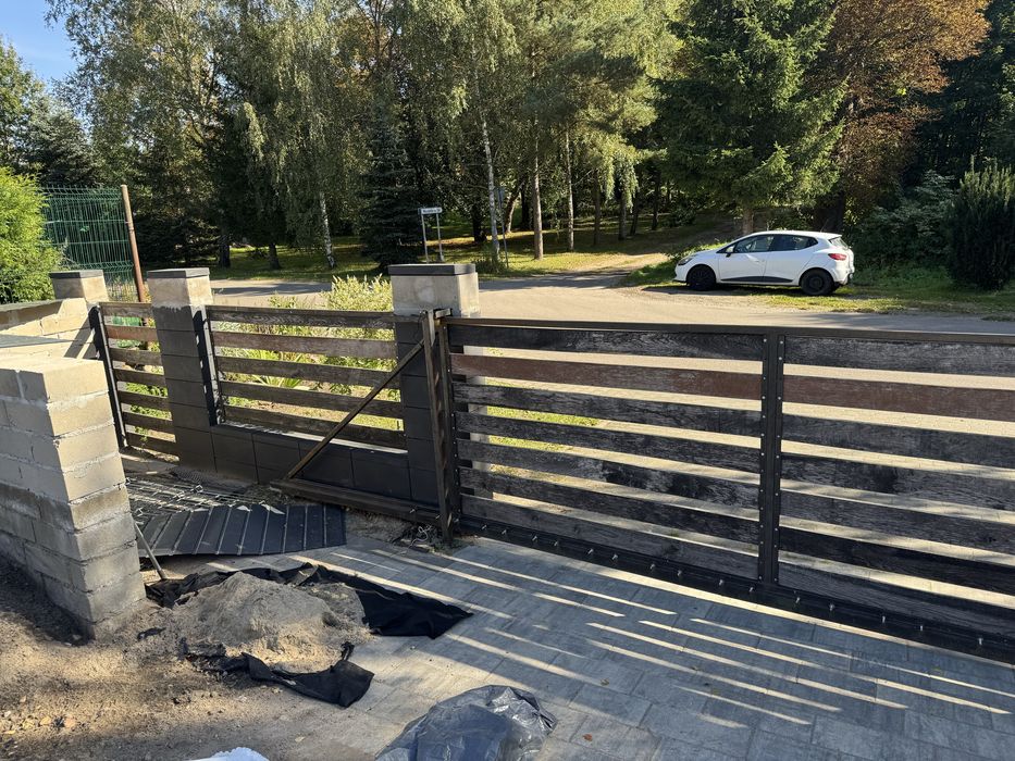 Brama przesuwna 3,5 m, 3 przesła i 2 furtki porzadna konstrukcja