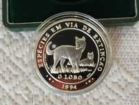Portugal-moeda em prata proof de 1000 escudos de 1994 "O Lobo"