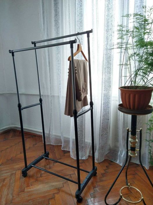 Стійка вішалка телескопічна для одягу та взуття 140 см нова