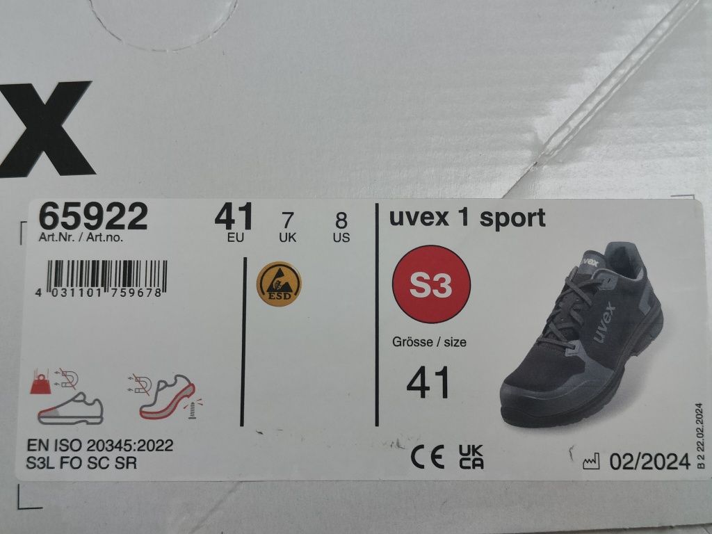 UVEX 1 sport рабочие ботинки защита S3 спецобувь кроссовки обувь
