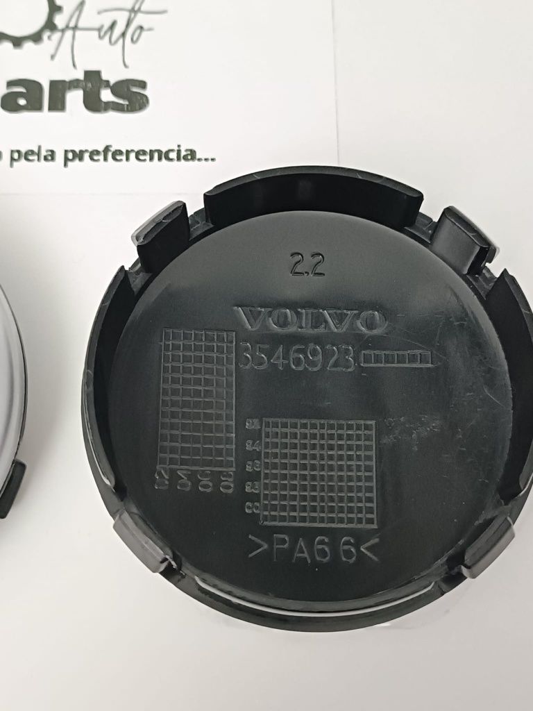 Conjunto 4 Centros de jante Volvo 64mm (Metalizado/Azul)
