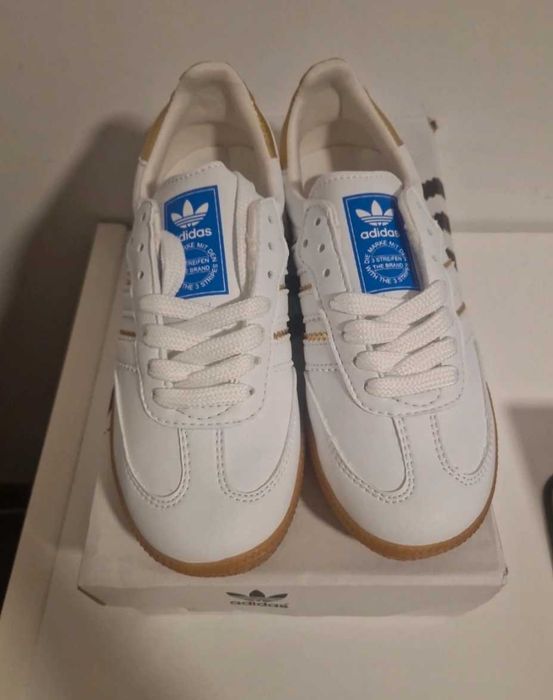 Adidas Samba Branco Dourado