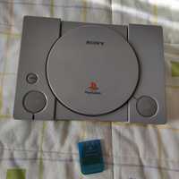 PS1 PlayStation com cartão de memória