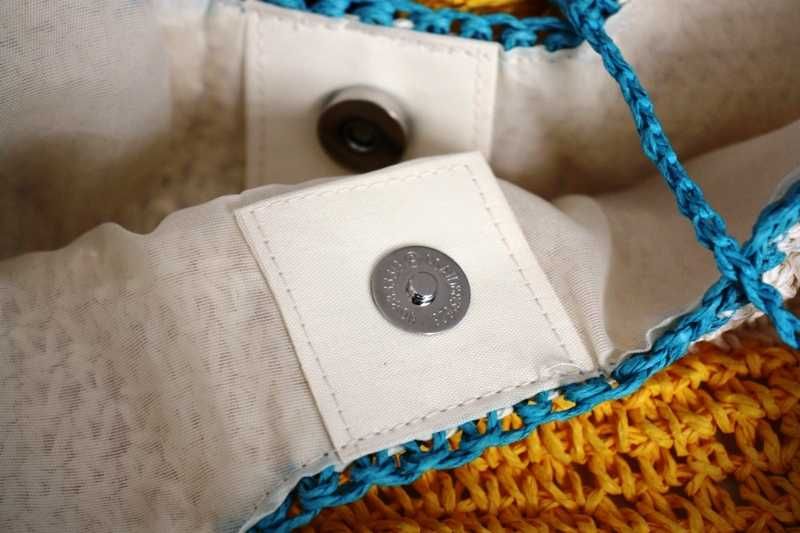 Saco amarelo azul e bege LANIDOR