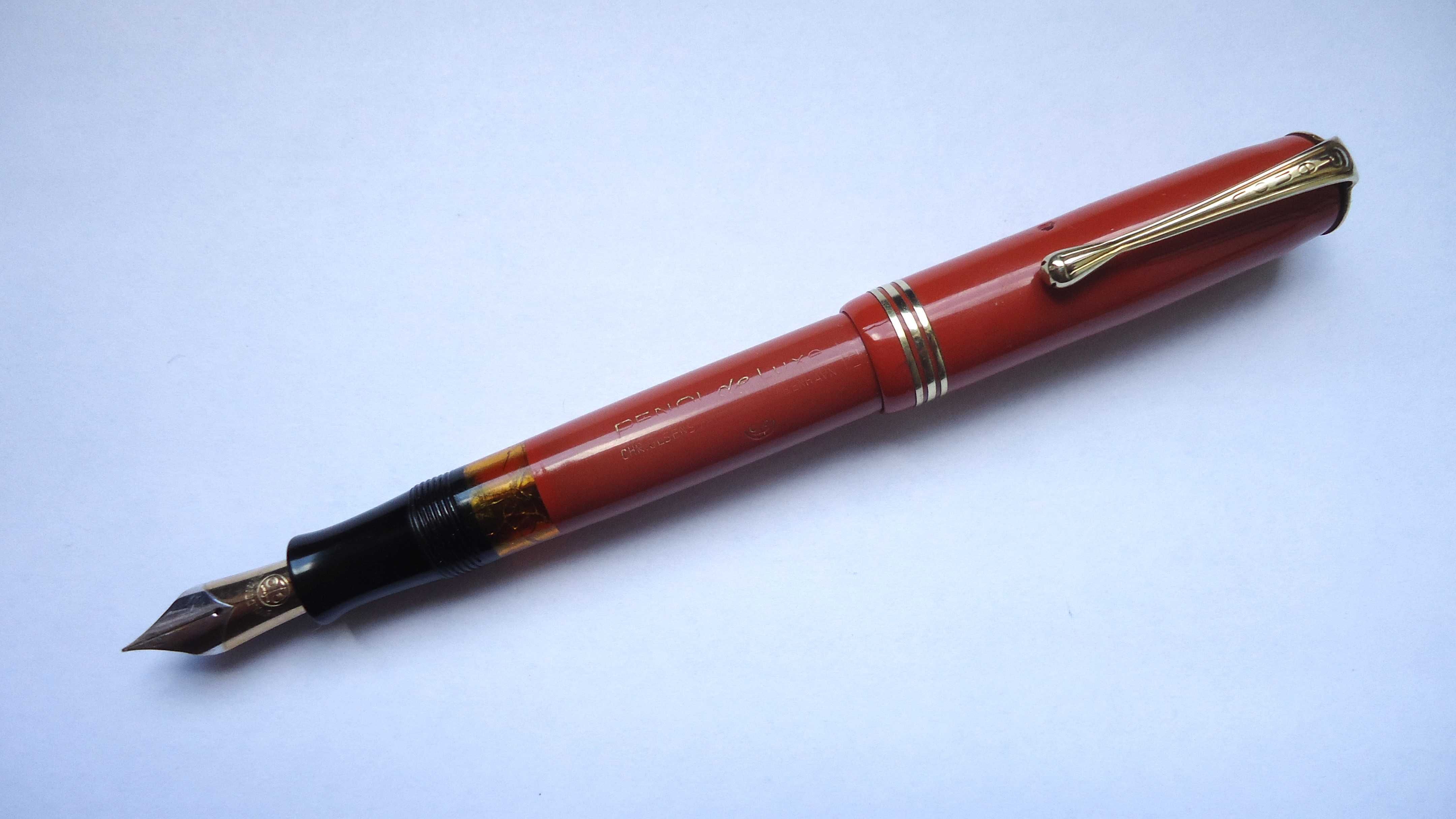 Pióro wieczne Penol de Luxe Aero Coral Red kreska F-M DEN 1936