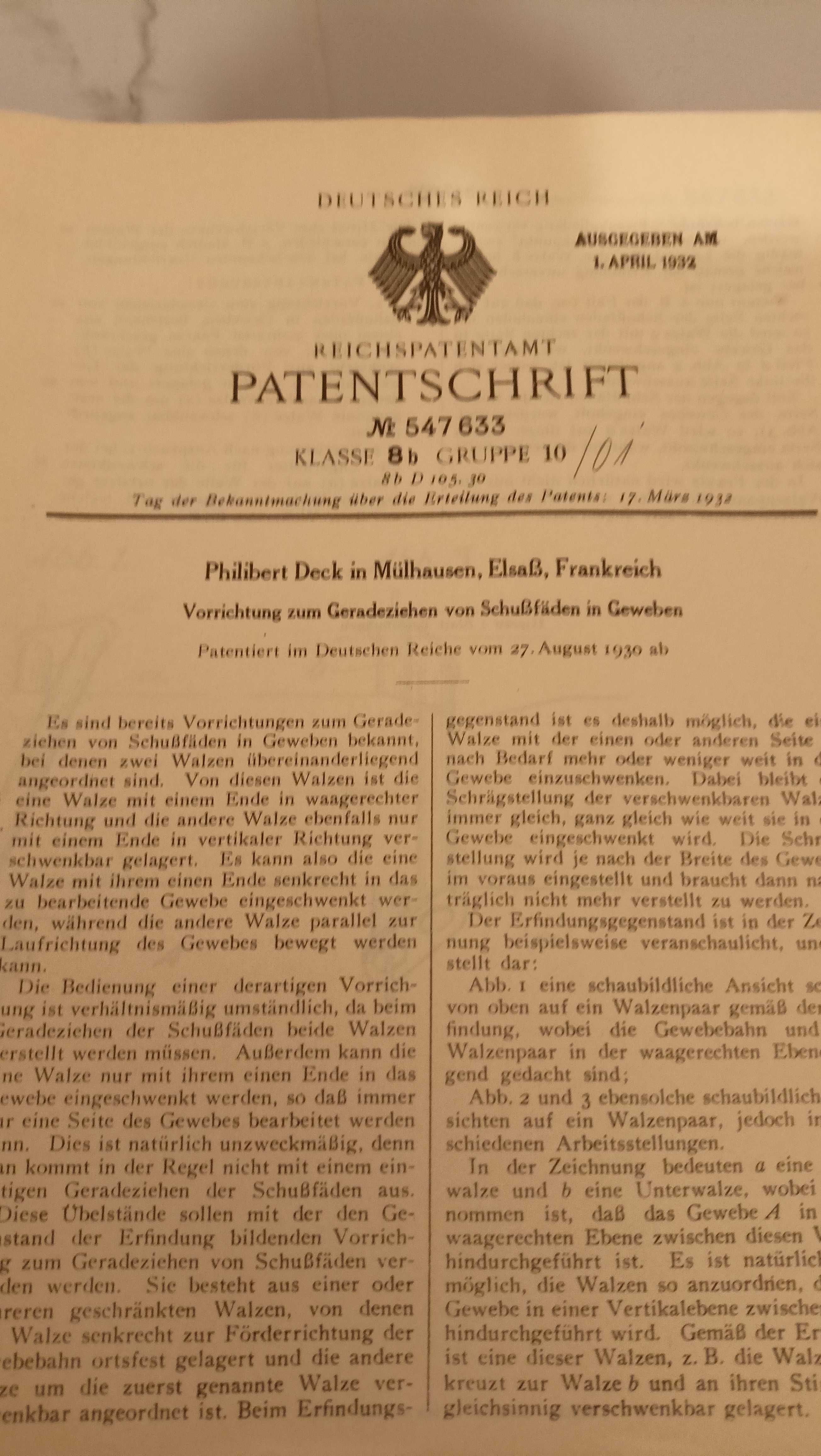 Zestaw Patentów Pruskich i niemickich 1901 -1931 roku