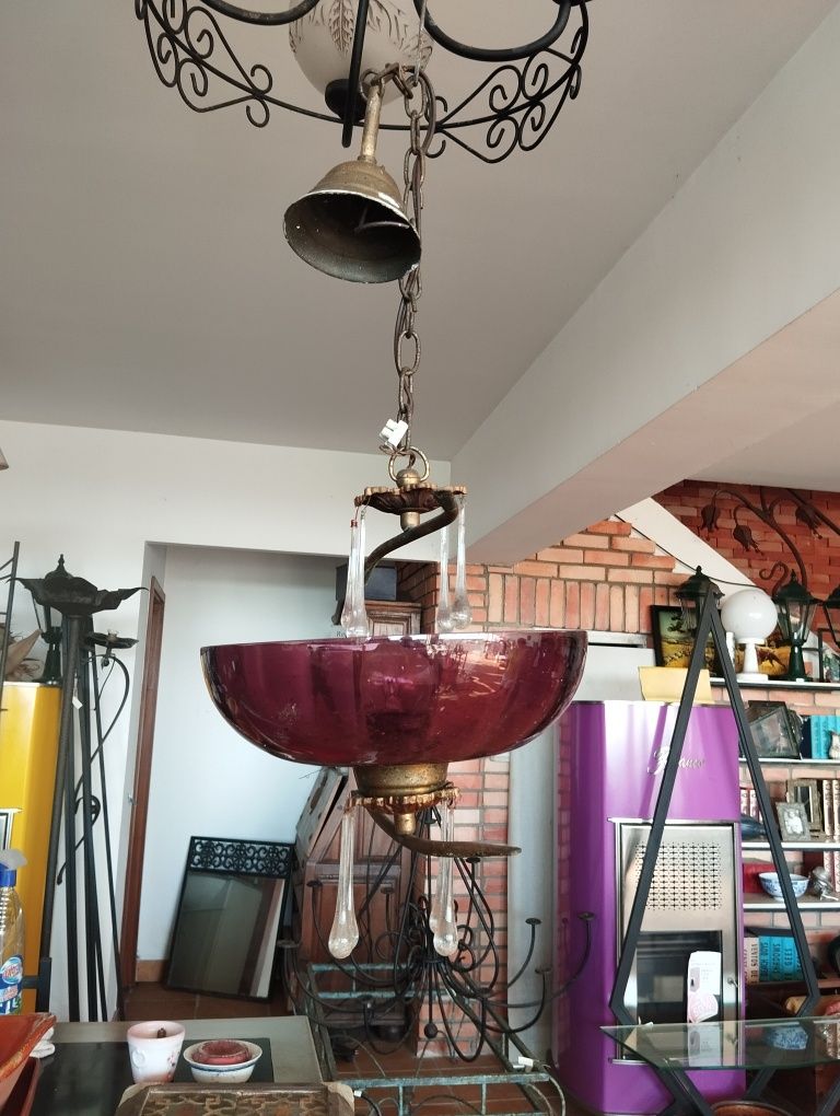 Candeeiro vidro vintage