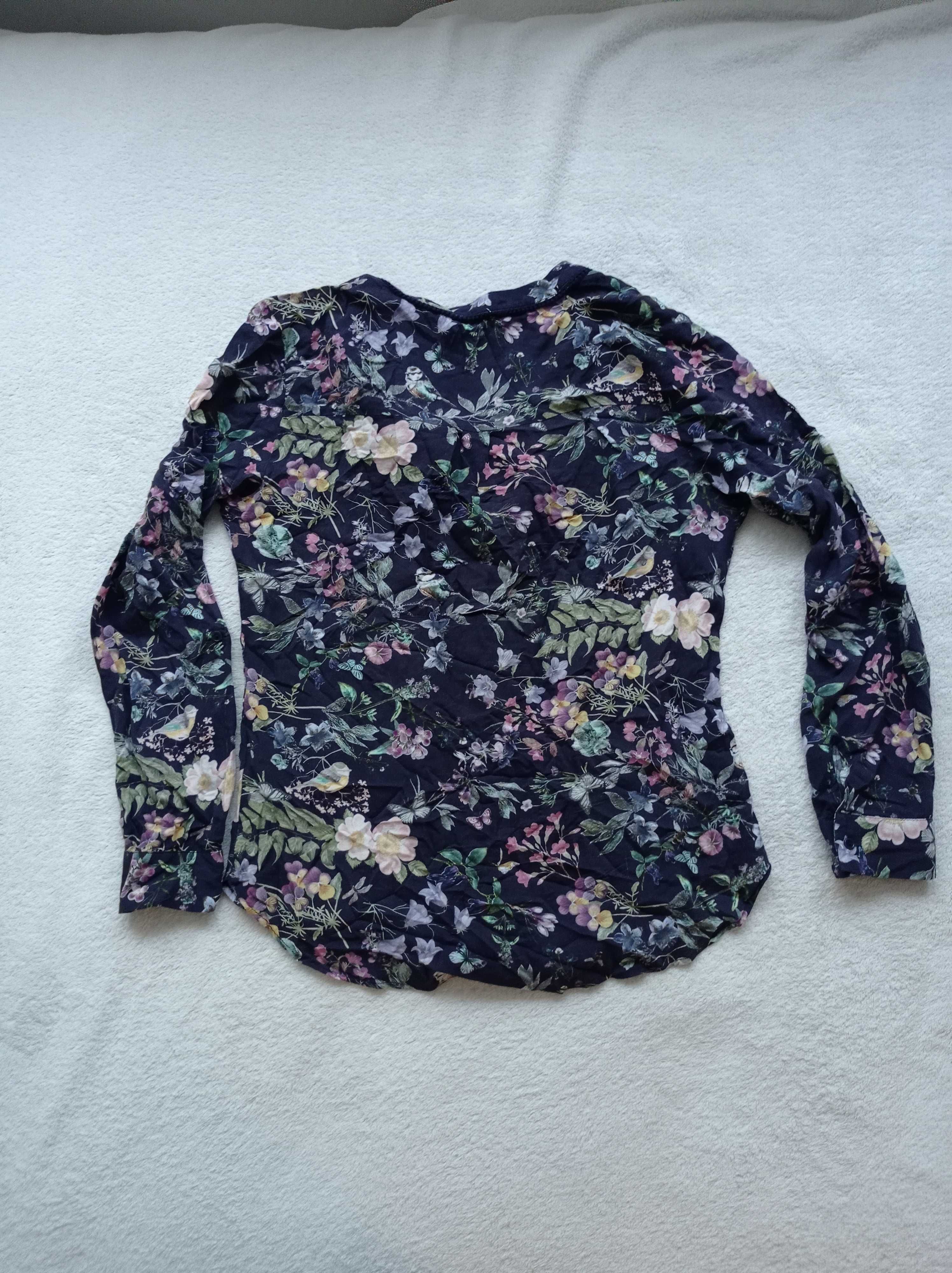 Koszula w kwiaty z 3/4 rękawem XS