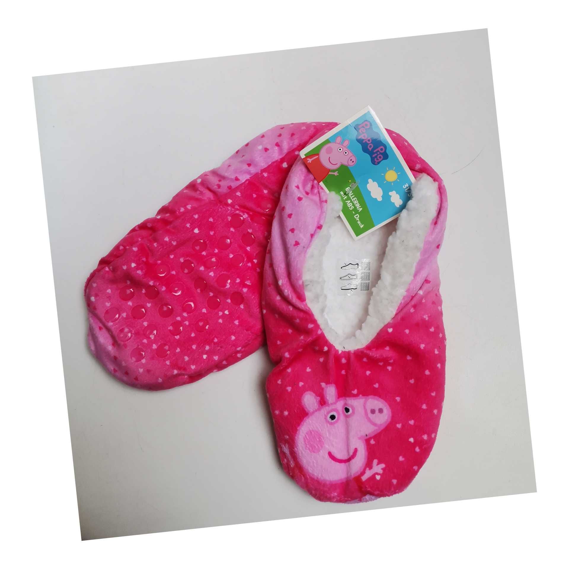 Nowe Kapcie 31 antypoślizgowe baletki 20 cm miękkie peppa kapcie