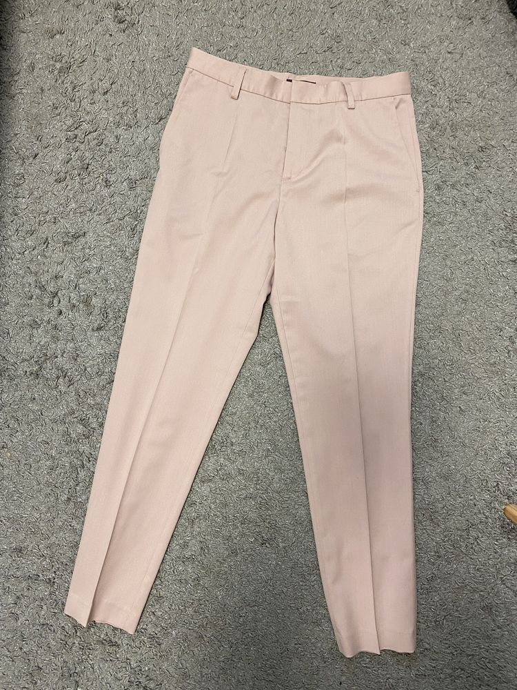 Штани класичні чоловічі брюки рожеві завужені H&M xs s 30 розмір