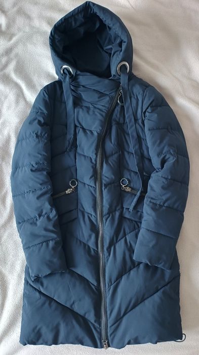 Куртка зимняя удлинённая тёмно-синяя HaiLuoZi размер S 42