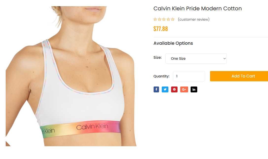 Женский спортивный бюстгальтер-топ Calvin Klein (М)