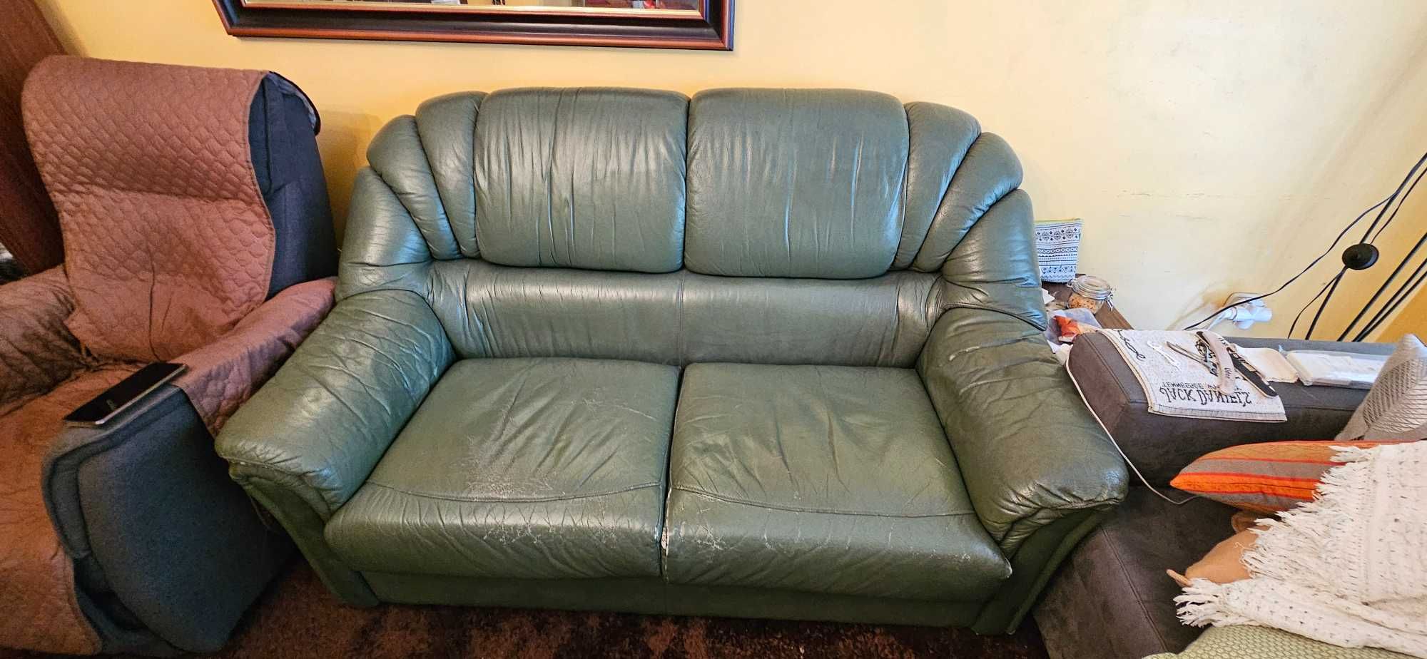 Sofá em pele de sala