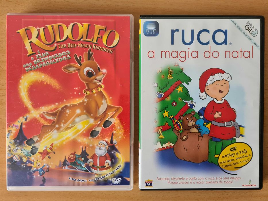 2 DVDs infantil sobre o Natal: "Rudolfo" e "Ruca - A magia do Natal"