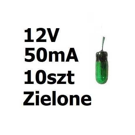 Żarówka miniaturowa zielona 3x7mm 12V 50mA 10szt