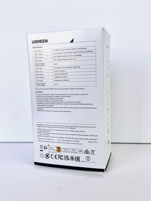 Оригінал Повербанк UGREEN Nexode 130Вт Power Bank 20000мАг Павербанк