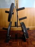 Pesos 4 x 5kg + 2 x 10 Kg  mais suporte CAPITAL SPORTS 50 mm