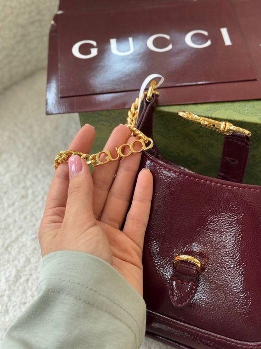 Сумка Gucci міні бордовий колір в коробці