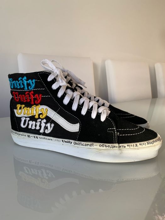 Czarne skórzane Vansy męskie sneakersy wysokie