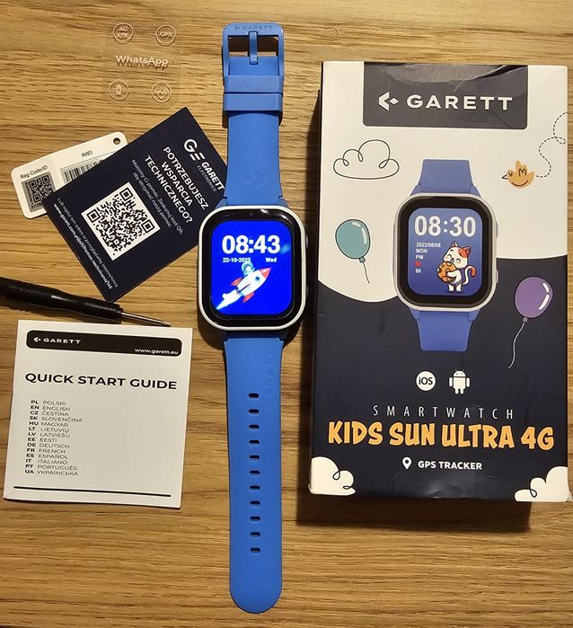 Zegarek Garett Kids Sun Ultra 4G niebieski LTE /GPS / WhatsApp