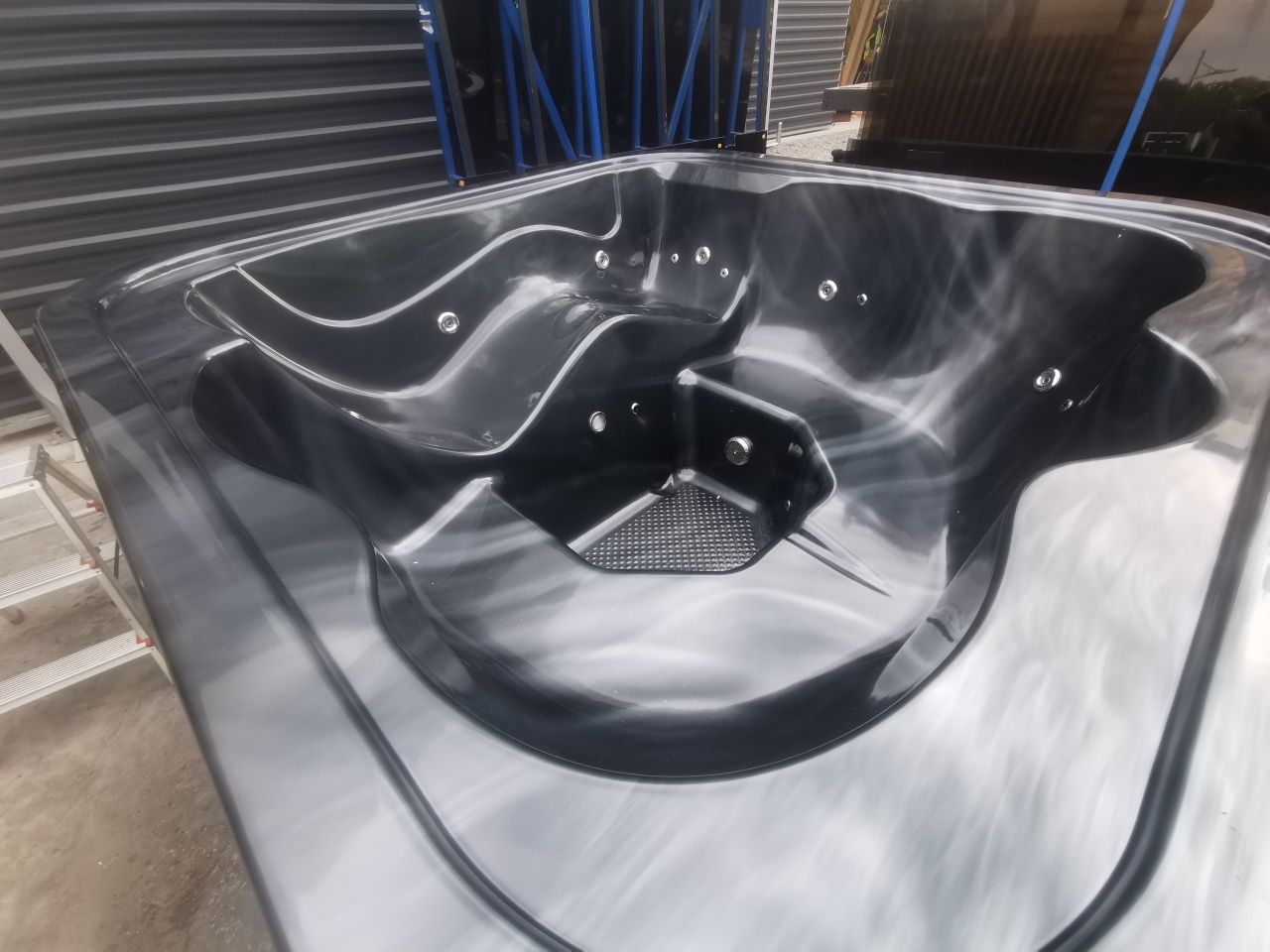 Jacuzzi kwadratowe Akrylowe Hydromasaż Pokrywa Piec  leżanka Marmurek