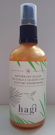 Naturalny olejek do ciała z olejem Chia i złotymi drobinkami